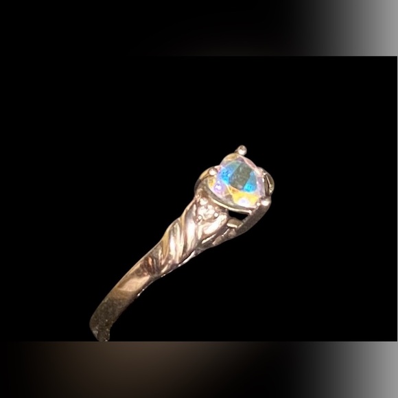 Pandora Sterling Silver Forever Promise Ring and Mystic Topaz Heart/CZ Ring - Picture 12 of 16